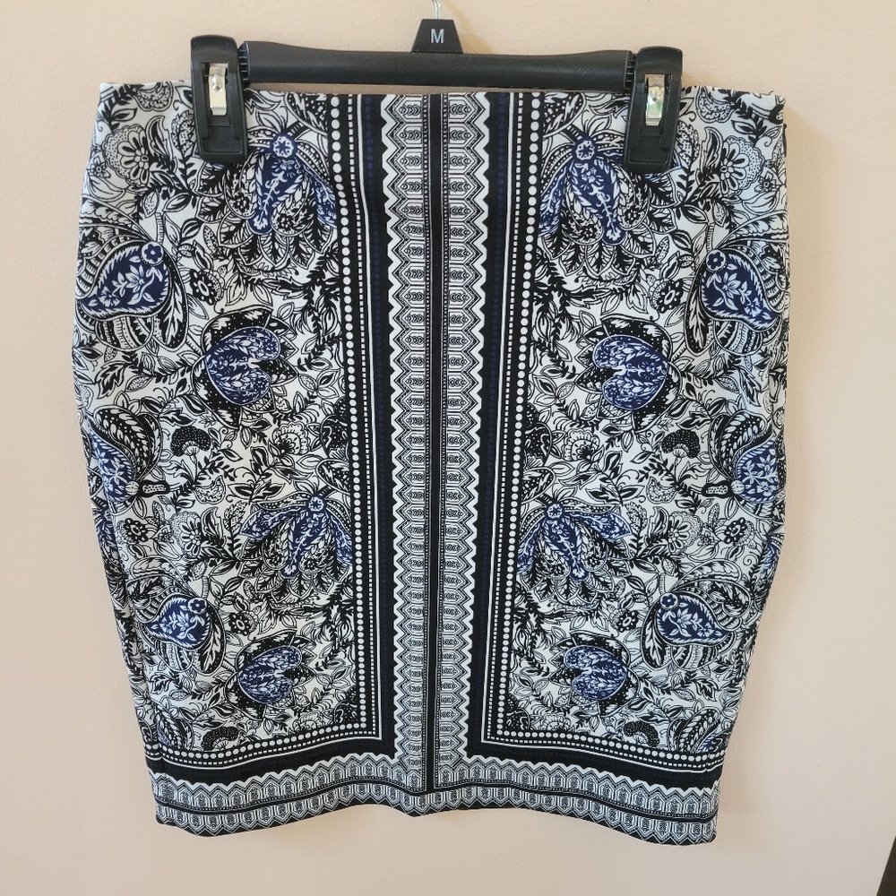 Talbots Blue And Black Paisley Skirt